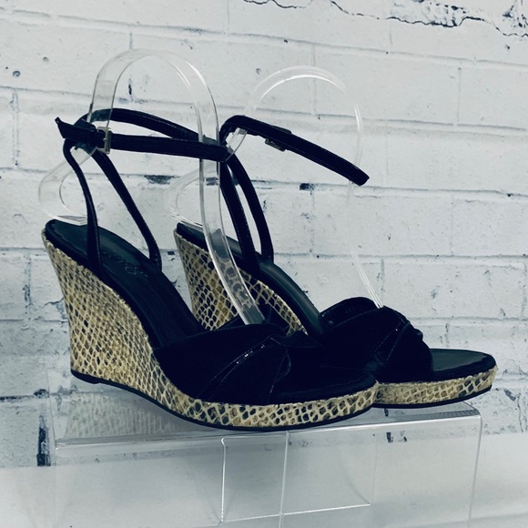 Franco Sarto Shoes - Franco Sarto Snakeskin Wedges with Ankle Strap